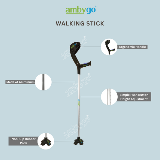 Ambygo® Elbow Crutch Aluminium with Unipod Base
