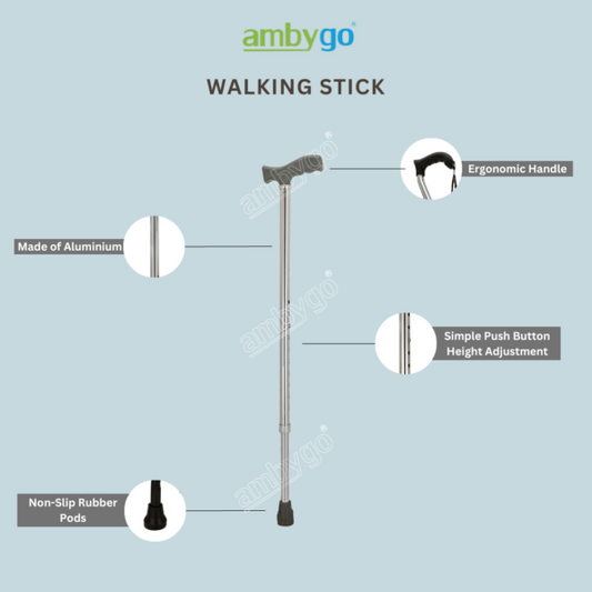 Ambygo® Walking Stick Aluminium Single Leg