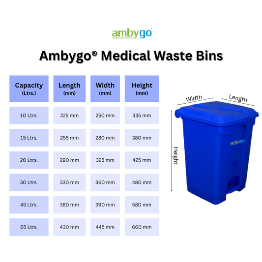 Ambygo® Bio Medical Waste Bins, Pedal Dustbin (Pack of 4)