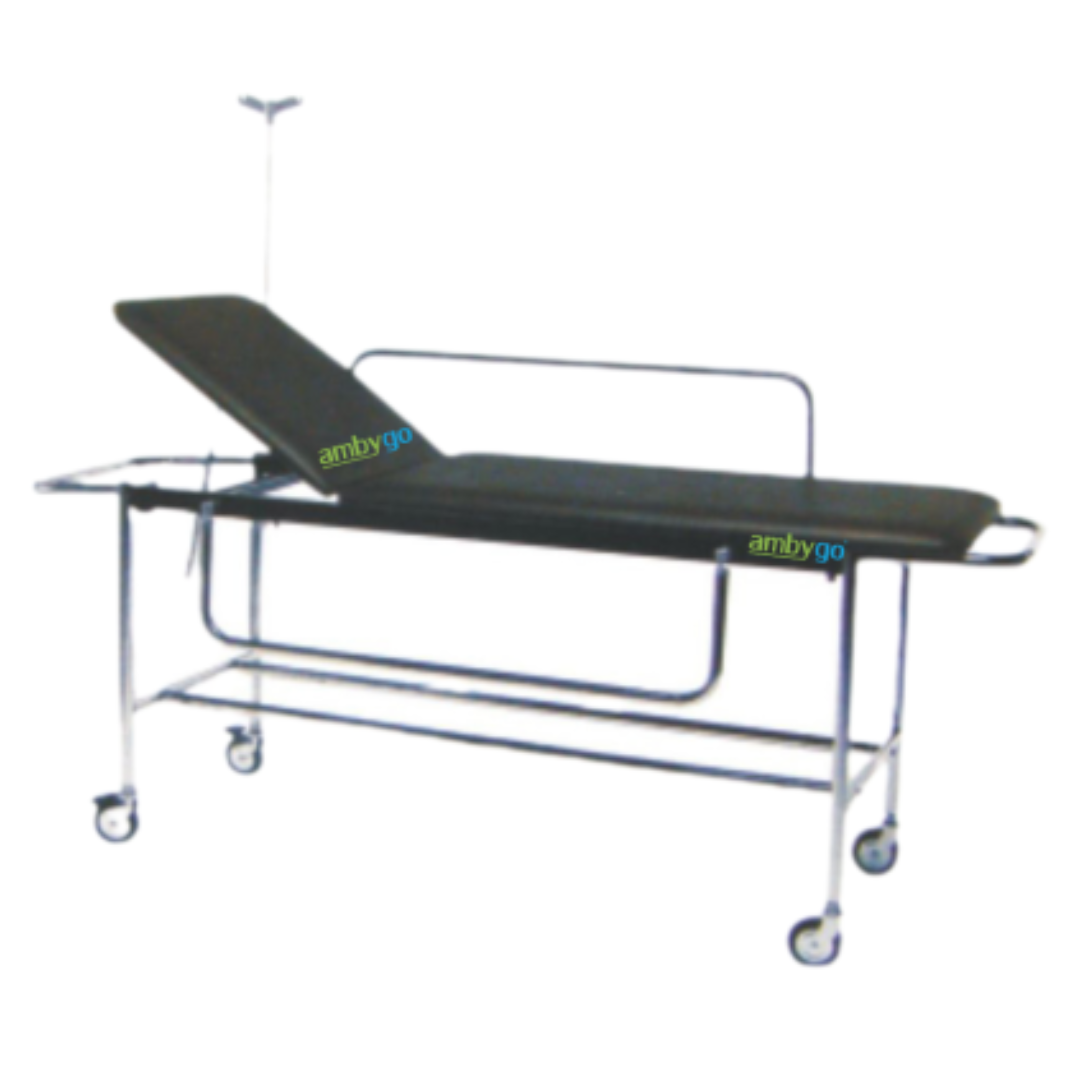 Patient Trolley with Fixed Cushioned (2 Section top)
