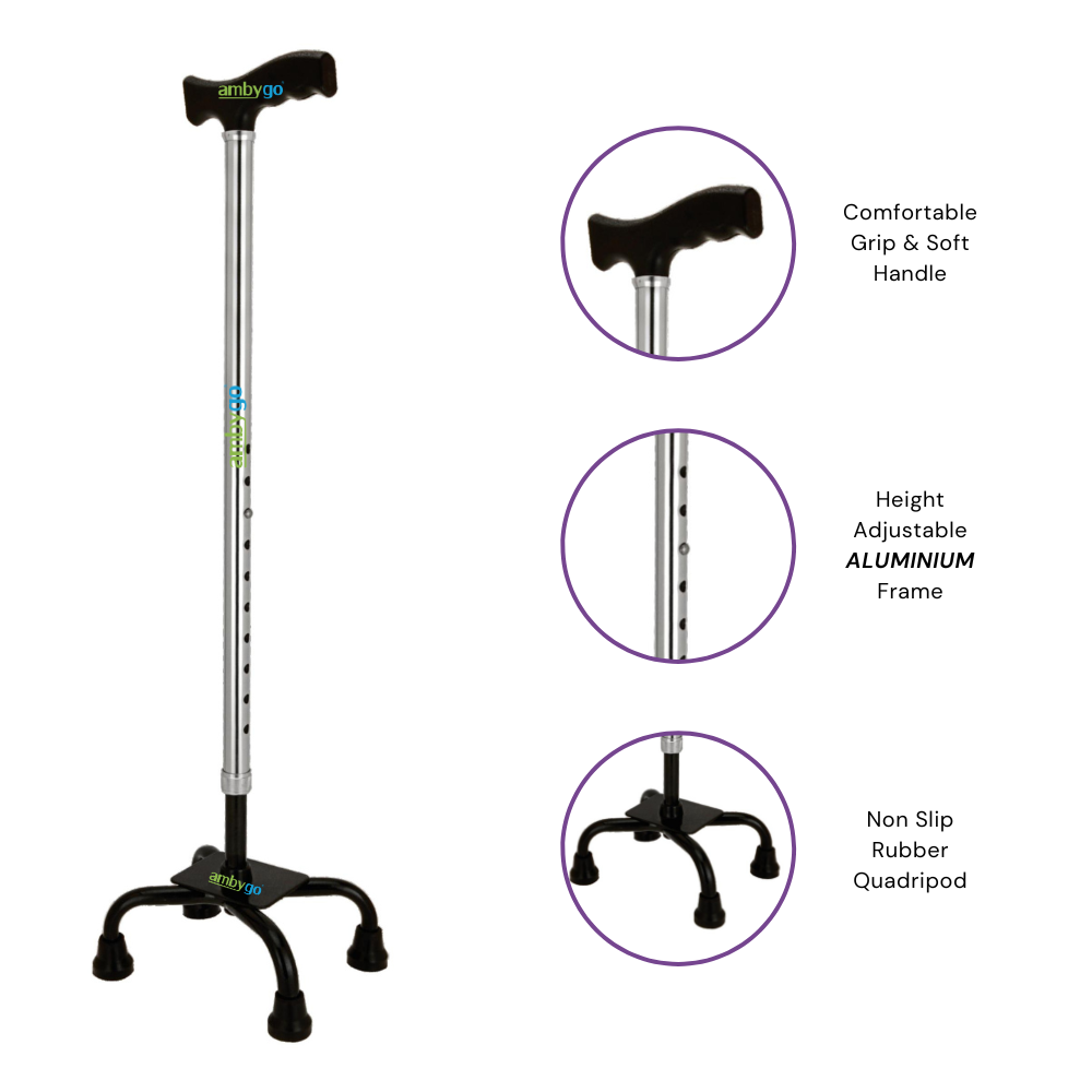 Quadripod walking Stick Aluminium