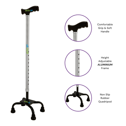 Quadripod walking Stick Aluminium