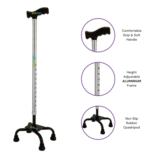 Quadripod walking Stick Aluminium