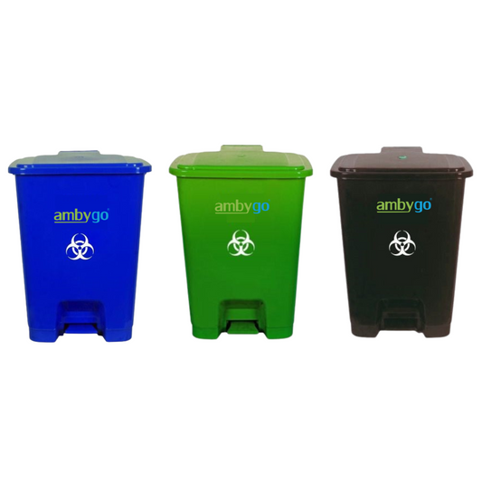 Ambygo® Bio Medical Waste Bins, Pedal Dustbin (Pack of 3)