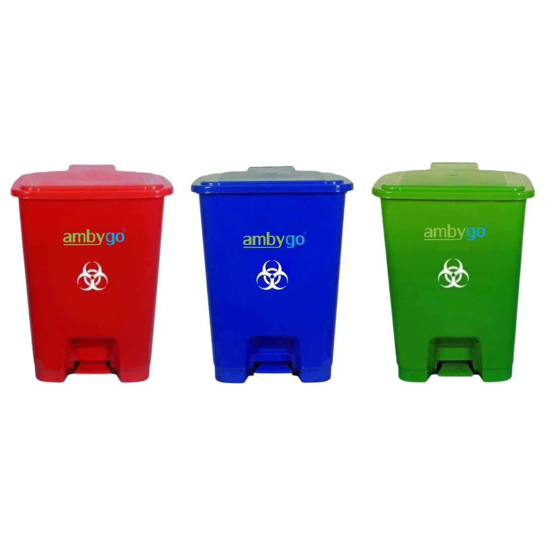 Ambygo® Bio Medical Waste Bins, Pedal Dustbin (Pack of 3)