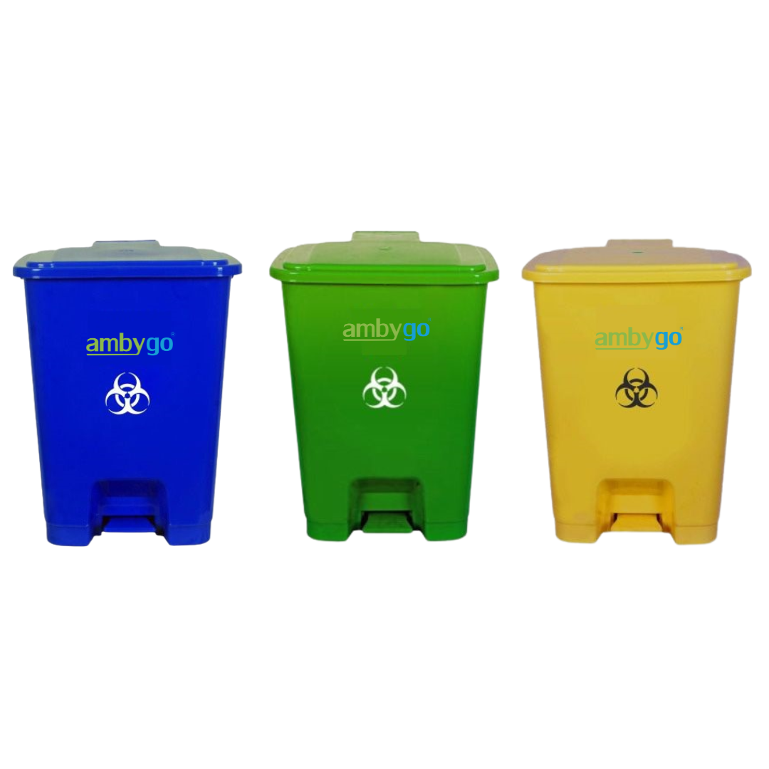 Ambygo® Bio Medical Waste Bins, Pedal Dustbin (Pack of 3)