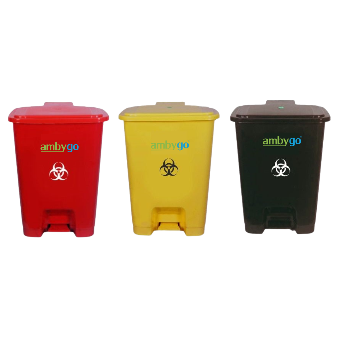 Ambygo® Bio Medical Waste Bins, Pedal Dustbin (Pack of 3)