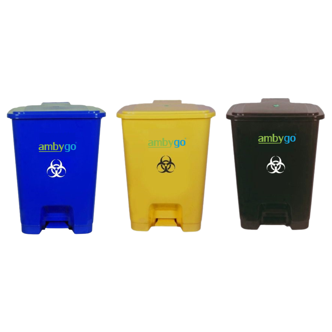 Ambygo® Bio Medical Waste Bins, Pedal Dustbin (Pack of 3)