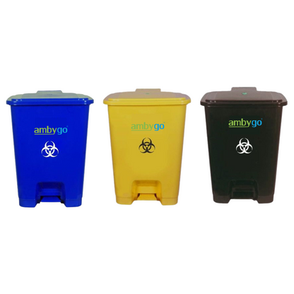 Ambygo® Bio Medical Waste Bins, Pedal Dustbin (Pack of 3)