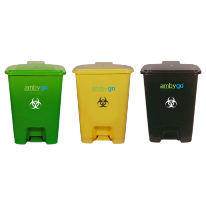 Ambygo® Bio Medical Waste Bins, Pedal Dustbin (Pack of 3)