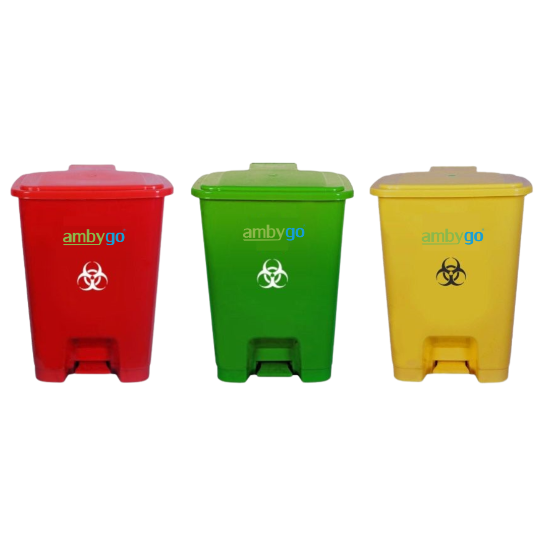 Ambygo® Bio Medical Waste Bins, Pedal Dustbin (Pack of 3)
