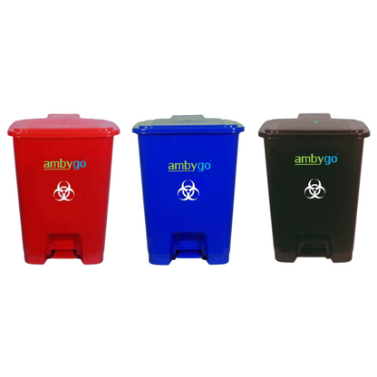 Ambygo® Bio Medical Waste Bins, Pedal Dustbin (Pack of 3)
