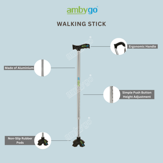 Ambygo® Walking Stick Aluminium with Unipod Base
