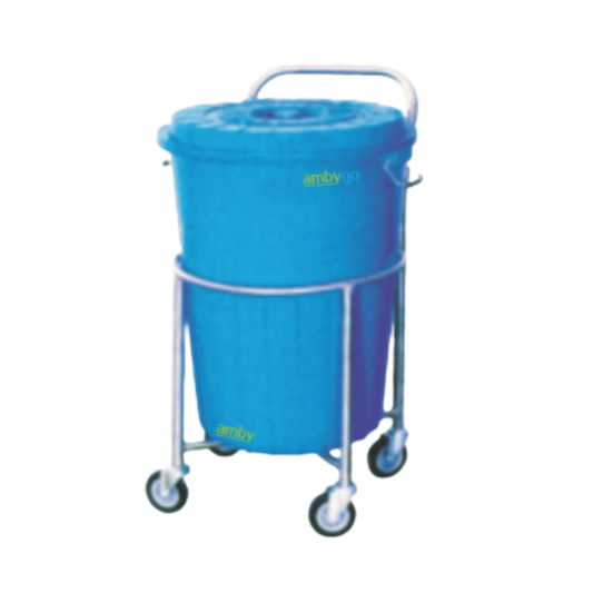 Solid Linen Trolley with Plastic Bucket