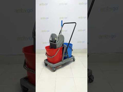 2 Bucket Mop Wringer Trolley